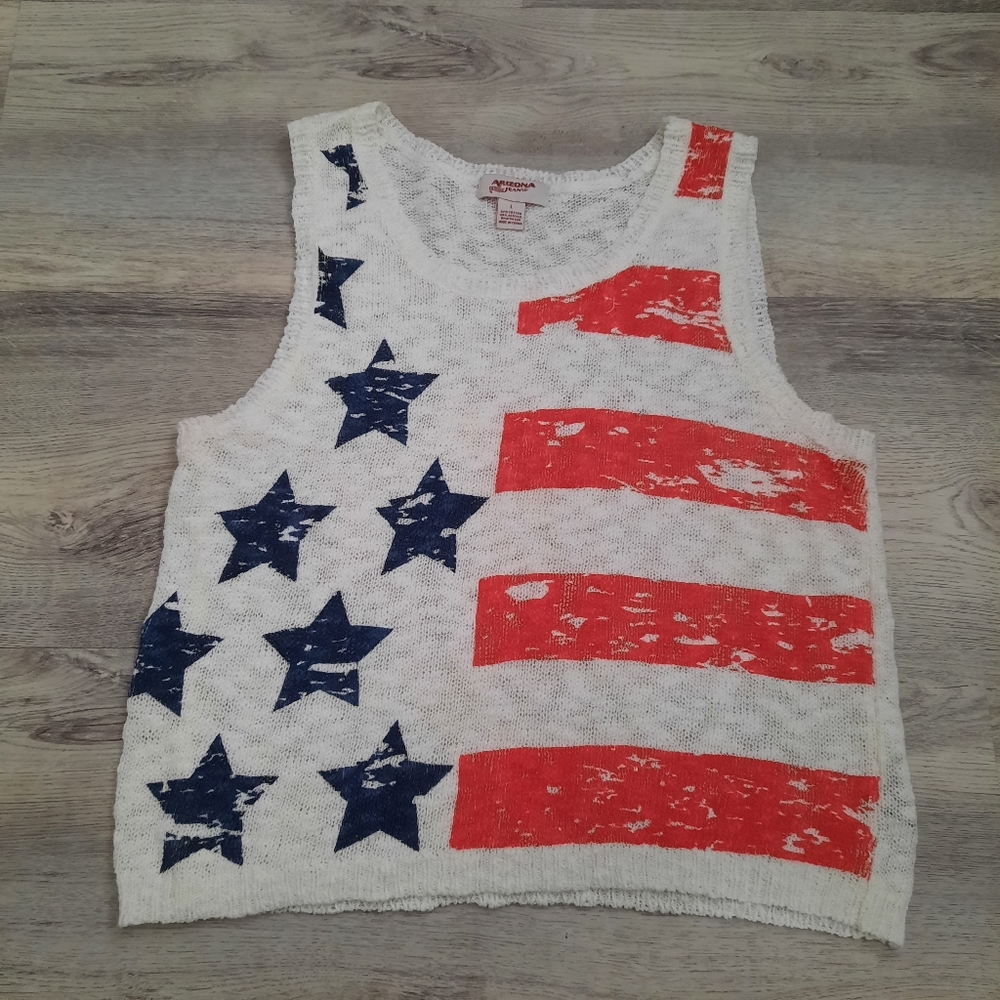 US Flag Sleeveless sweater Top